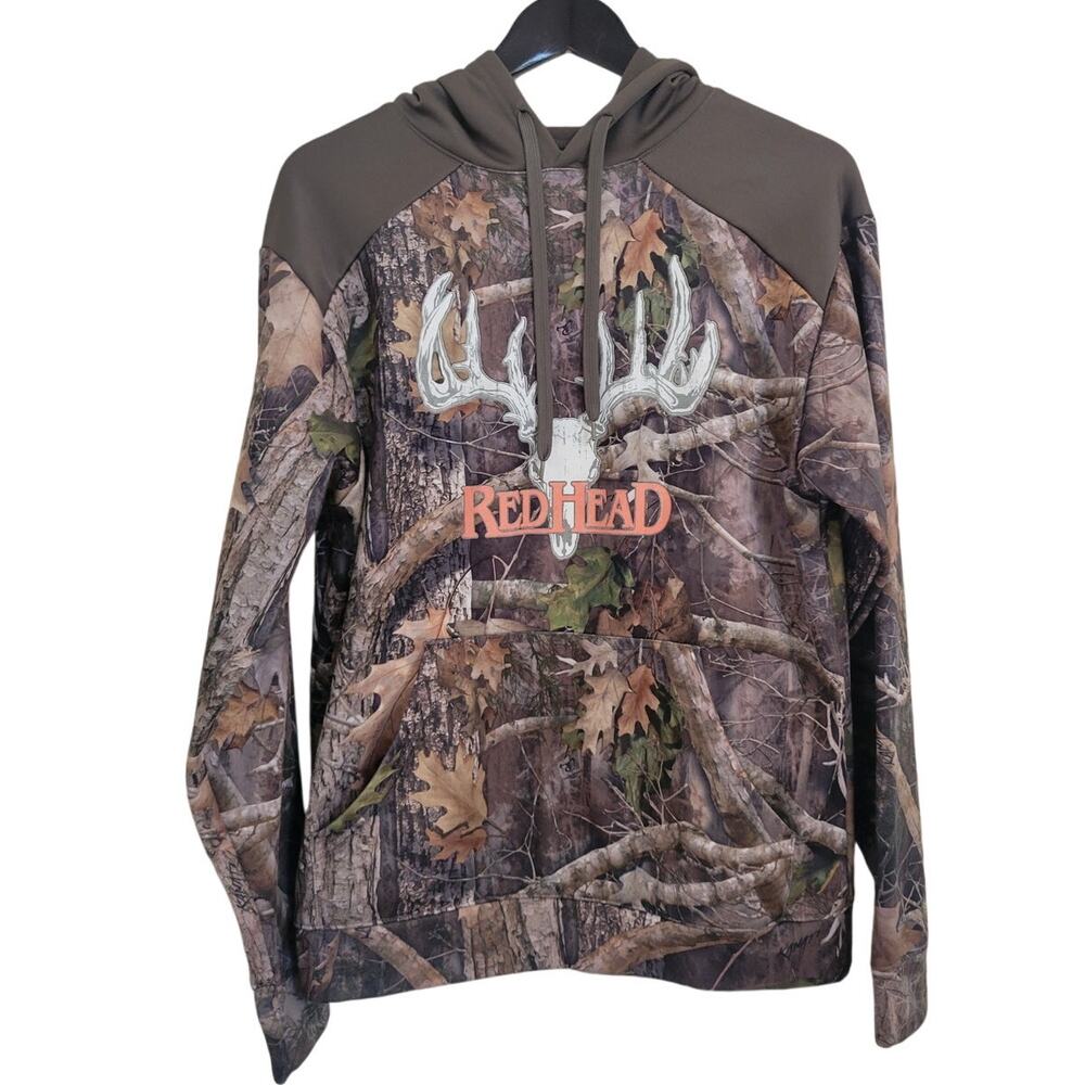Redhead Buck Horns Hooded Sweatshirt Sz S